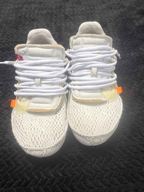 Nike Cream/White Mesh Running Sneakers with Orange Accents main image 4